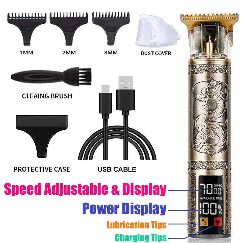 Professional Cordless Hair Clipper & Trimmer – USB Fast Charging