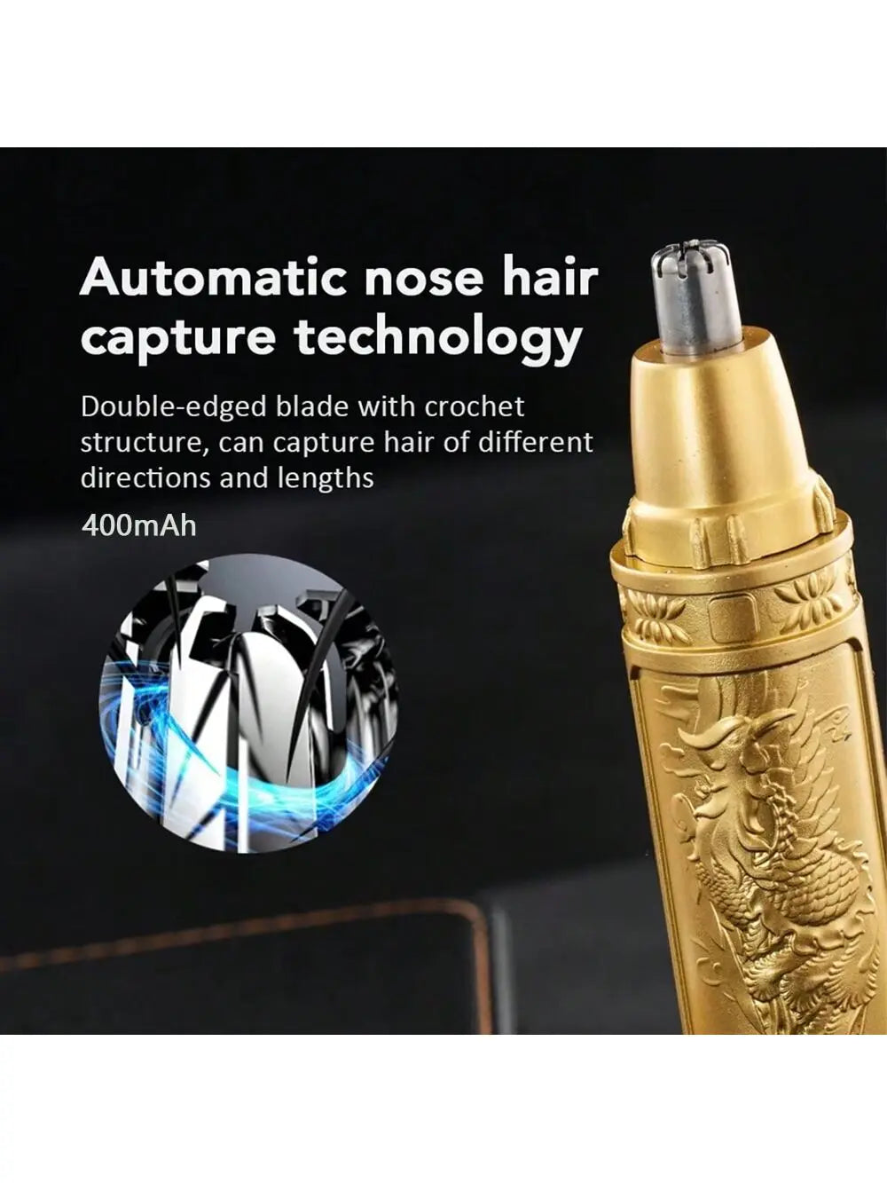 Ear & Nose Hair Trimmer for Men – 360° Rotating Dual-Blade Electric Shaver