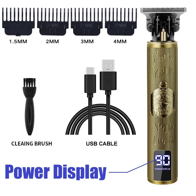 Professional Cordless Hair Clipper & Trimmer – USB Fast Charging