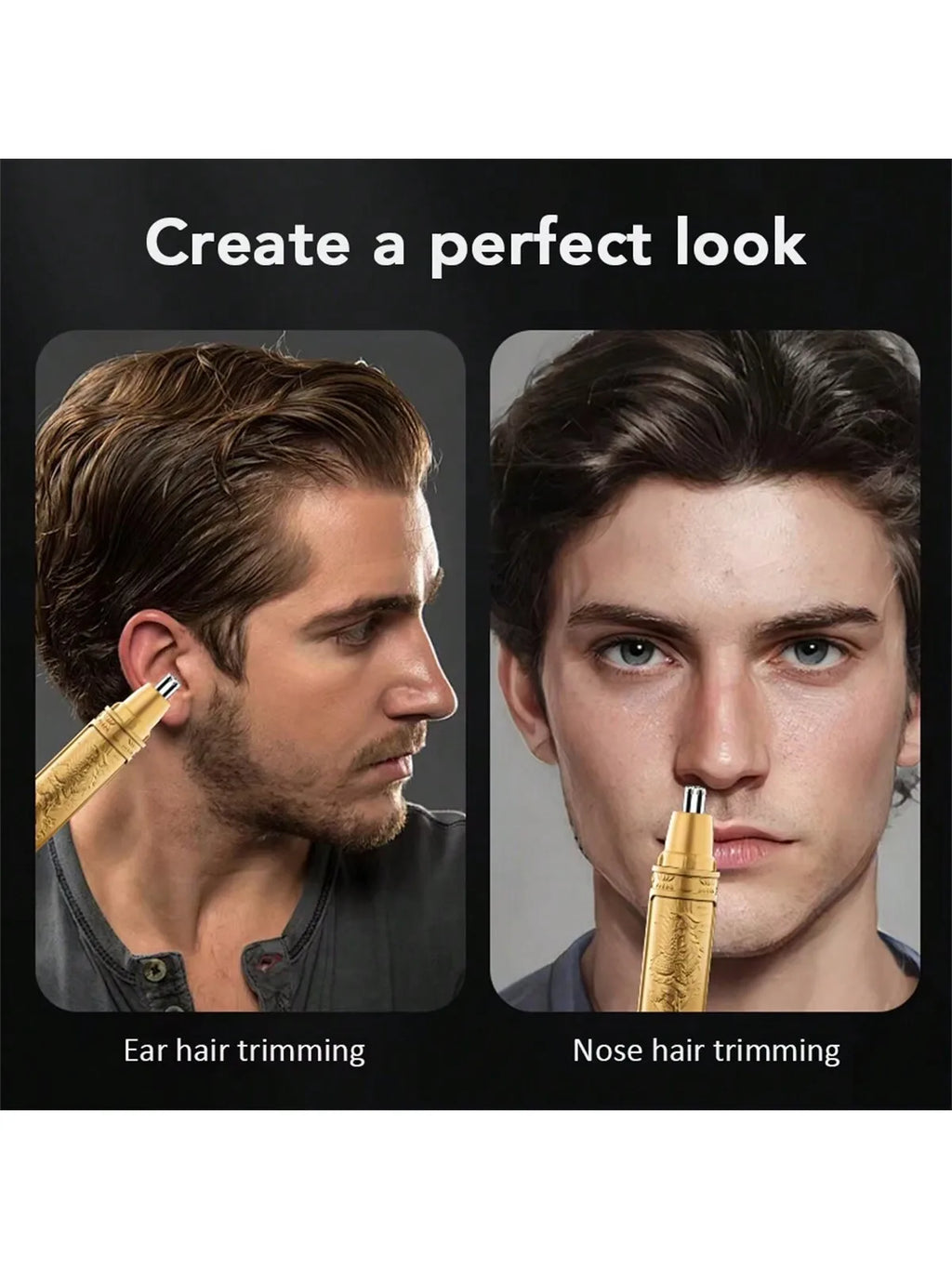 Ear & Nose Hair Trimmer for Men – 360° Rotating Dual-Blade Electric Shaver