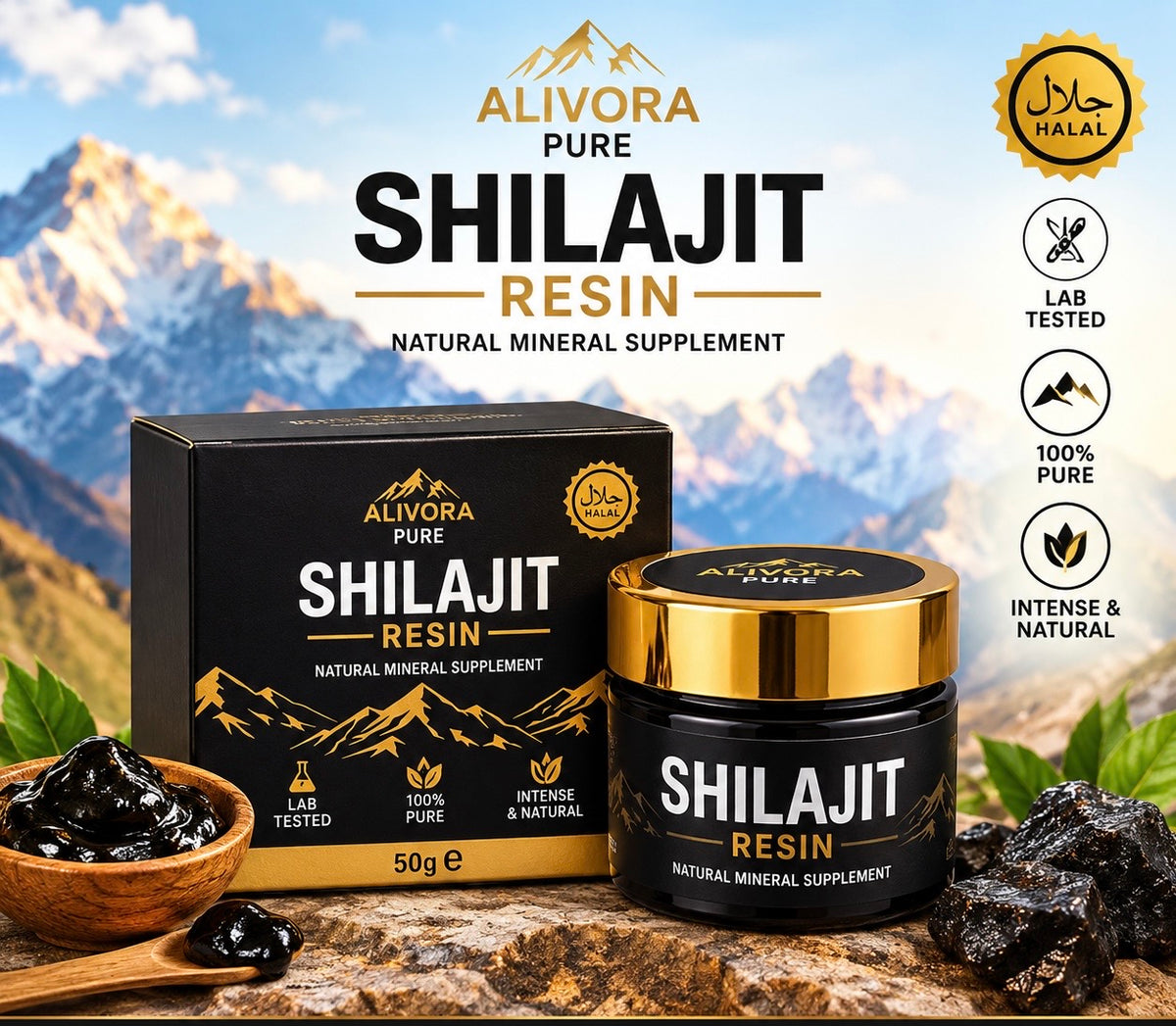 Alivora Pure Shilajit Resin – 50g