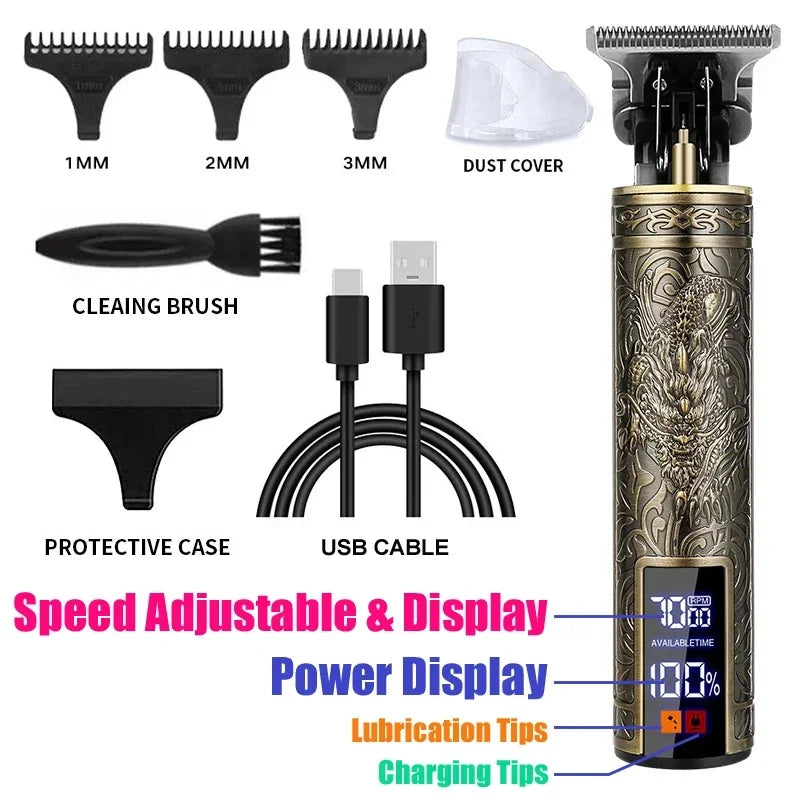 Professional Cordless Hair Clipper & Trimmer – USB Fast Charging