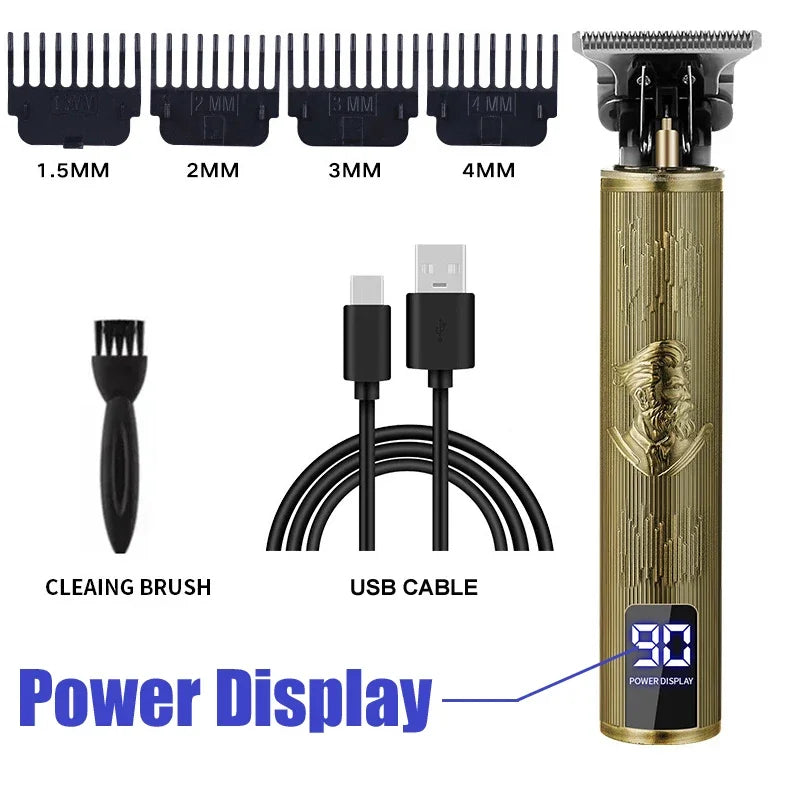 Professional Cordless Hair Clipper & Trimmer – USB Fast Charging